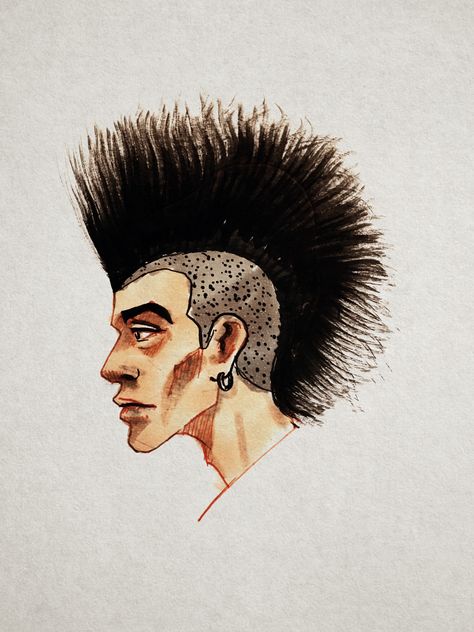 Punk male head hair style drawing Punky Hair, Punk Haircut, Punk Drawing, Punk Hairstyles, Hairstyles Drawing, Hair Vector, Hair Sketch, Spiky Hair, Punk Hair