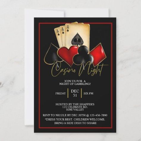 Casino Holiday Party, Prom Tickets, Casino Birthday Party, Couples Game Night, Cheers To The New Year, Casino Birthday, Poker Party, Poker Night, Casino Night Party