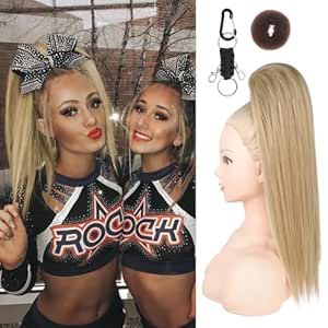 SEIKEA Cheer Ponytail Hair Piece, 16" Straight Cheerleader Hairpiece Ponytail Extension for Cheerleader Competition, Dance, Medium Blonde Cheerleader Competition, Cheer Ponytail, Cheerleader Hair, Cheerleading Hair, Ponytail Hair Piece, Cheerleading Hairstyles, Competition Dance, Medium Blonde, Ponytail Hair