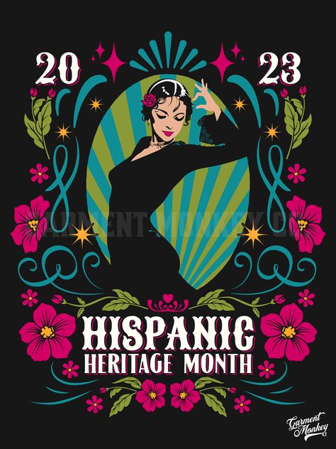 Latina Heritage Month, Latino Poster Design, Mexican Graphic Design Poster, Latina Graphic Design, Hispanic Heritage Month Poster Ideas, Hispanic Heritage Month Graphic Design, Latino Heritage Month Art, Latino Poster, Hispanic Heritage Month Art