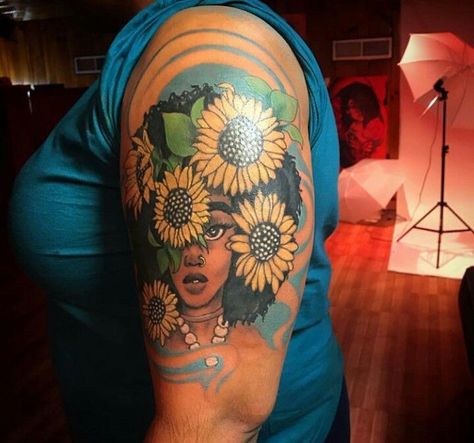 Afro Art Tattoo Ideas, Melanin Tattoo For Women, African Tattoo Ideas Black Women, Afro Girl Tattoo, Afro Tattoo Ink Black Women, Black Culture Tattoos For Women, Small Tattoos Traditional, Afrocentric Tattoos For Women, Queen Tattoo Ideas