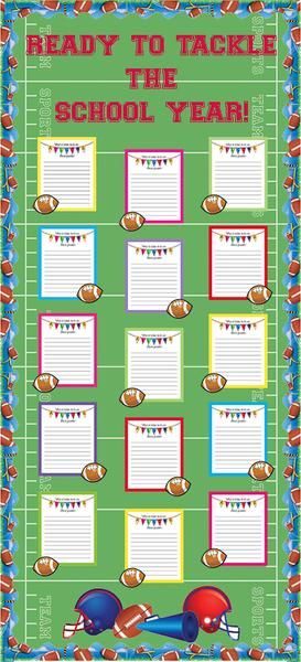 Sports Theme Photo Booth, Football Bulletin Boards, Sports Bulletin Boards, School Sports Theme, Sports Theme Classroom, Sports Classroom, Sport Theme, Pe Ideas, Football Decor