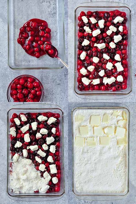 All of the steps to make this dump cake. Cherry Cream Cheese Dump Cake, Cherry Cheesecake Dump Cake, Cream Cheese Dump Cake, Cheesecake Dump Cake, Cherry Cream Cheese, Easy Dump Cake Recipe, Dump Recipes, Dessert Homemade, Dump Cake Recipe