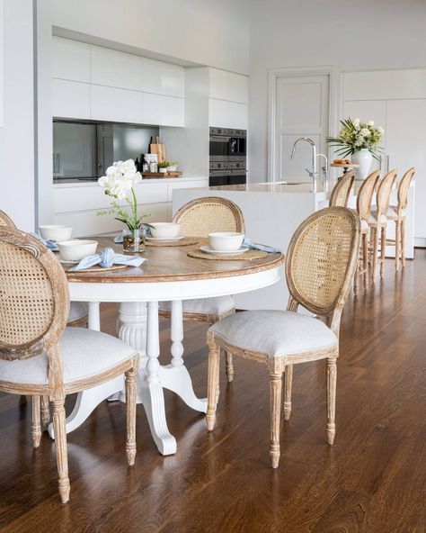 Don't forget the details! From the rose white finish to the solid sand-blasted fruit wood table top and the sculptured back balloon chairs with ultra-plush seats, this Hamptons dining set is an absolute showstopper! 🤩 #hamptonscounterstool #hamptonsdiningtable #hamptonsfrenchprovincial #frenchprovincialfurniture #frenchprovincialchair #frenchballoonchair #fruitwoodtable Balloon Chairs, Hamptons Dining Table, Hamptons Dining, French Provincial Chair, French Provincial Furniture, Wood Table Top, Wood Table, The Rose, Dining Set