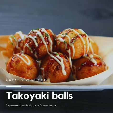 Takoyaki streetfood Octopus balls Octopus Balls, Japanese Culture, Octopus, Meat