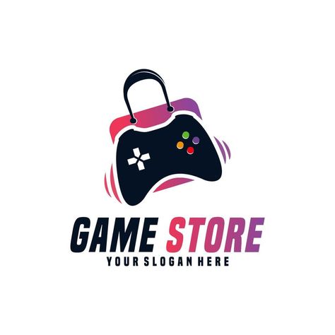 Game Store Logo Template Design Vector Mobile Game Logo Design, Game Of Thrones Drawings, Cart Logo, Toys Logo, Video Game Shop, Store Logo, Game Logo Design, App Logo, Game Logo