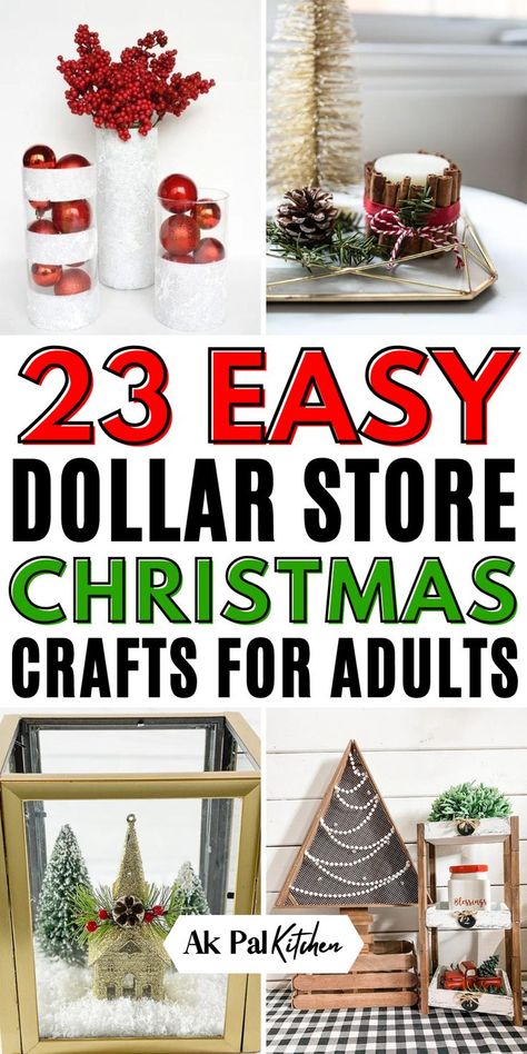 Dollar store Christmas crafts are perfect for creating cheap holiday decor ideas. From easy DIY Christmas wreaths to handmade Christmas ornaments, these affordable Christmas crafts will make your home festive without breaking the bank. Try making dollar tree Christmas decor or easy Christmas gifts for friends and family. Whether you're looking for Christmas crafts for kids or elegant Christmas decorations, these simple Christmas craft ideas will help you add a personal touch to your home. Easy Christmas Gifts For Friends, Elegant Christmas Decorations, Christmas Decor Diy Cheap, Cheap Holiday Decor, Dollar Store Christmas Crafts, Dollar Tree Christmas Decor, Elegant Christmas Decor, Christmas Crafts For Adults, Dollar Store Christmas