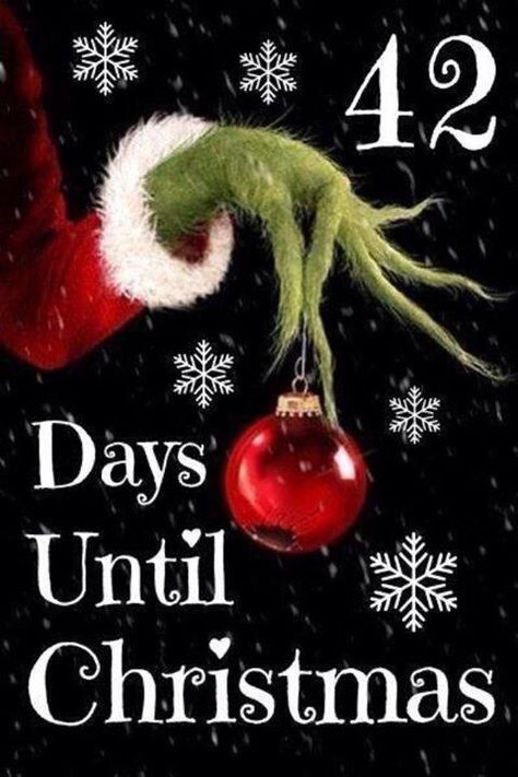 HO HO HO...Denise?  42 days!!!!! Days Until Christmas Countdown, Countdown Till Christmas, Weeks Till Christmas, Grinch Ideas, Grinch Stuff, Frozen Christmas, Creepy Christmas, Days Till Christmas, Snoopy Wallpaper