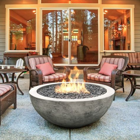 Propane Fire Bowl, Smores Bar, Smores Dessert, Gas Fire Table, Concrete Fire Pits, Fire Pit Bowl, Fire Pit Designs, Fire Features, Gas Fire