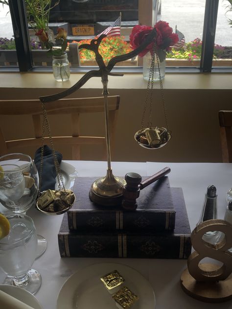 Law School Graduation Centerpieces, Law Centerpieces, Law School Graduation Party Centerpieces, Law Graduation Party Ideas, Law Graduate, Law School Graduation Party, Graduation Centerpieces, Graduation Table Decorations, Graduation Party Table