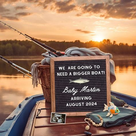 The cutest fishing pregnancy announcement perfect for late summer or fall. Floral pregnancy announcement idea that you can copy or easily customize. Cute ideas for a pregnancy announcement for family, friends, grandparents, and social media. Unique and simple pregnancy announcement to personalize for someone who loves camping, outdoors, baby boy, fish. Fishing Baby Announcement, Announcement Instagram Post, Fishing Pregnancy Announcement, Pregnancy Announcement Instagram, Pregnancy Scan, Simple Pregnancy Announcement, Family Baby Announcement, Grandparent Announcement, Unique Pregnancy Announcement