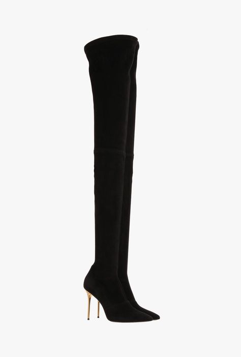 Balmain Boots, Fancy Heels, Shoes Drawing, Long Boots, Boots For Women, Designer Boots, Stage Outfits, Thigh High Boots, Thigh High