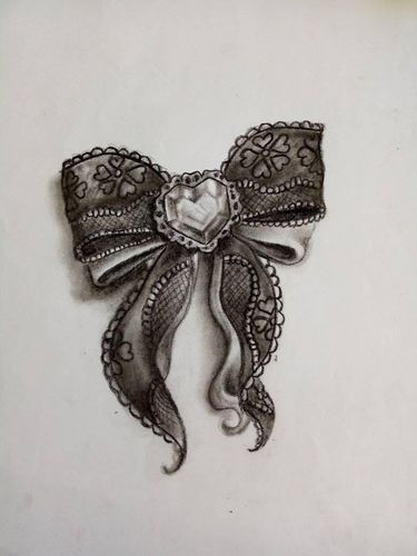 Brooch Tattoo Design, Bow Tattoo Drawing, Lace Jewel Tattoo, Lace Bow Tattoo Designs, Lace Bow Tattoo, Lace Tattoo Design Vintage, Owl Thigh Tattoos, Lace Thigh Tattoos, Lace Garter Tattoos