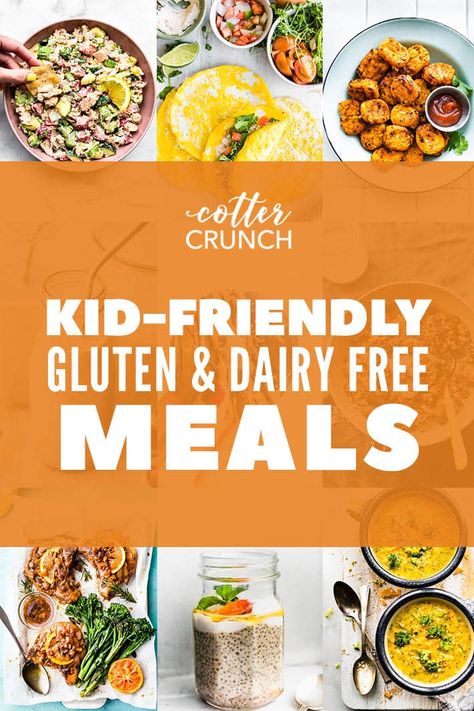 Find the best kid friendly gluten free dairy free recipes for healthy meal prep that tastes good, too! Gluten And Dairy Free Meals, Dairy Free Recipes For Toddlers, Gluten Free Dairy Free Recipes Dinner, Dairy Free Meals, Dairy Free Recipes For Kids, Gluten Free Dairy Free Dinner, Dairy Free Lunch, Gluten Free Recipes For Kids, Dairy Free Recipes Dinner