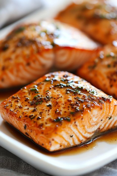 Grilled salmon fillets with herbs and sauce. Maple Balsamic Salmon, Maple Baked Salmon, Maple Syrup Salmon Recipes, Maple Syrup Salmon, Balsamic Salmon, Bbq Feast, Fajita Seasoning Recipe, Maple Salmon, Tips For Meal Prepping