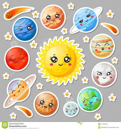 Solar System Clipart, Cute Planets, Planet Vector, Solar System Art, Solar System Crafts, Sistem Solar, Solar System Planets, Doodle Cartoon, Sistema Solar