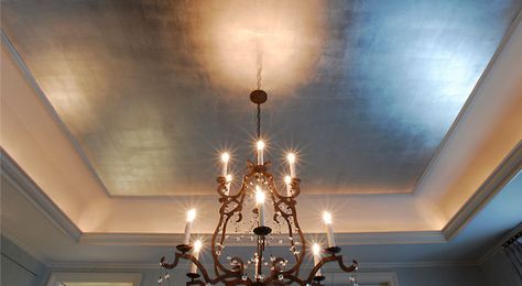 Joie de Design's Blog: Paint It to Perfection Ceiling Detail, Ceiling Treatments, Guest Bathrooms, Tray Ceiling, Metal Ceiling, Wall Finishes, Functional Decor, Painted Ceiling, Home Ceiling