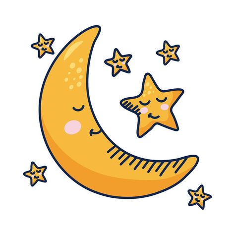 Moon Cartoon, P Tattoo, Yellow Star, Comic Characters, Star Comics, Star Character, Moon And Stars, Comic Character, Crescent Moon