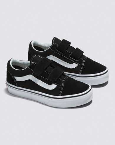 Velcro Vans, Vans Original, Old Skool Black, Vans Kids, Black And White Shoes, Beach Sunglasses, Vans Black, Vans Shop, Kids Outerwear