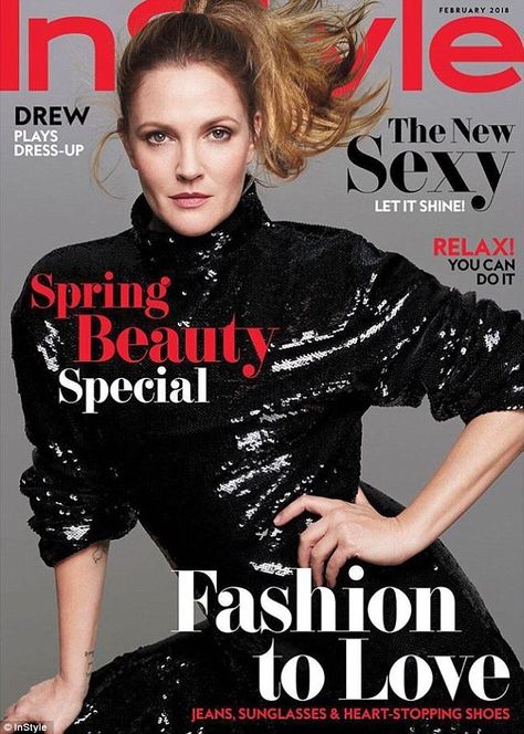 Looking back: Drew Barrymore talked her childhood in the February issue of InStyle Motivational Articles, Hollywood Heroines, Celebrity Magazines, Amazon Clothes, Instyle Magazine, Beauty Samples, Fashion And Beauty Tips, Subscription Gifts, Hollywood Icons