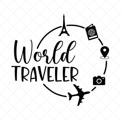 Travel Svg Files Free, Cricut Disney Svg, Travel Svg Free, Travel Silhouette, Airplane Quotes, Travel Baggage, Travel Svg, Idee Cricut, Bag Quotes