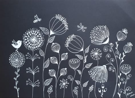 Window Pen Art, Drawing On Black Paper With White Pen, Black Paper White Pen Drawing, Drawing With White Pen, White Drawings On Black Paper, White Doodles On Black, Doodles On Black Paper, White Pen Art On Black Paper, Doodle Art On Black Paper