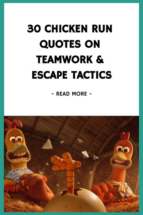 30 Chicken Run Quotes on Teamwork & Escape Tactics https://www.quoteambition.com/chicken-run-quotes Funny Chicken Quotes, Run Quotes, Chicken Quotes, Sloth Quote, Sid The Sloth, Teamwork Quotes, Chicken Run, Solitary Confinement, Funny Chicken