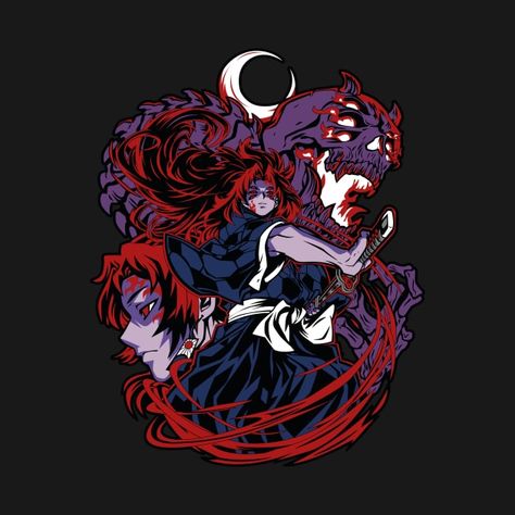 Anime Tshirt Design Ideas, Demon Slayer Kokushibo, Kokushibo Demon Slayer, Demon Slayer Design, Manga Design, Android Wallpaper Art, Anime Tshirt, Anime Design, Dragon Ball Super Manga