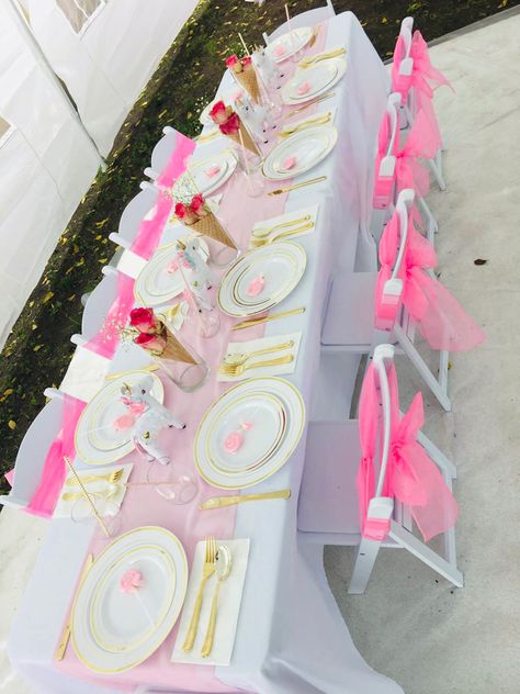 Kids Small Table Birthday, Unicorn Party Table Setting, Unicorn Birthday Party Table Set Up, Princess Birthday Party Kids Table, Kiddie Table Birthday Party, Unicorn Table Setting, Unicorn Table Set Up, Unicorn Birthday Table Setting, Small Kids Table