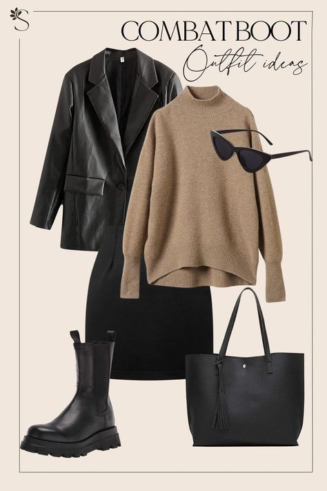 Preppy Combat Boots Outfit, 5 Degrees Outfit Winter, Black Combat Boots Outfit Fall, Combat Boot Outfits Winter, Combat Boots Outfit Winter, Combat Boots Outfit For Women, Combat Boots Outfit Fall, Black Combat Boots Outfit, Degree Outfit