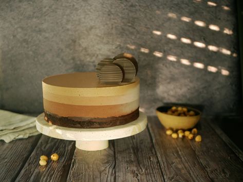 Coffee Gianduja Chocolate Mousse Cake v2.0 | Cake Lab Coffee Mousse Cake, Coffee Mousse, Banana Brownies, Dark Chocolate Mousse, Honey Chocolate, Pistachio Cream, Hazelnut Cake, Pistachio Cake, Tiramisu Cake