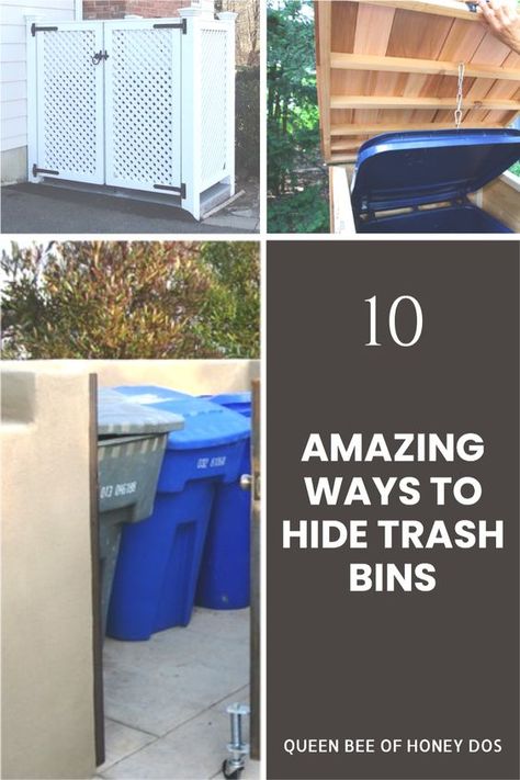 Outdoor Trash Can Corral, Trash And Recycling Bin Outdoor, How To Hide Outdoor Trash Cans, Hide Garbage Bins Outside, Garbage Can Storage Outdoor Trash Bins, Hide Outdoor Garbage Cans, Trash Can Hiding Ideas Outdoor, Garbage Hideaway Outdoor, Conceal Garbage Cans