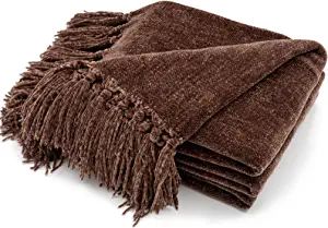 Amazon.com: RECYCO Throw Blanket Soft Cozy Chenille Throw Blanket with Fringe Tassel for Couch Sofa Chair Bed Living Room Gift (Brown, 60'' x 80'') : Home & Kitchen Cream Throw Blanket, Brown Throw Blanket, Cream Throw, Knotted Fringe, Chenille Blanket, Black Throws, Chenille Throw, Grey Throw, Blue Throws