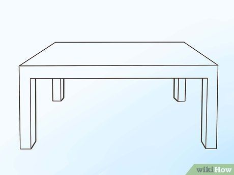 How to Draw a Table: 12 Steps (with Pictures) - wikiHow Table Drawing Reference, Table Drawing, Rectangular Prism, 12 Step, 12 Steps, Learn How To Draw, Reference Photos, Picnic Table, A Table