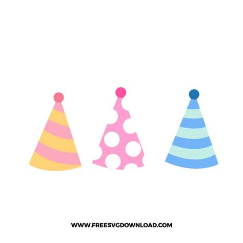 Svg Birthday Hat, Happy Birthday Svg Free, Happy Birthday Svg, Birthday Cake Svg Free, Birthday Svg Women, Birthday Icon, Birthday Party Hats, Free Cut Files, Birthday Hat