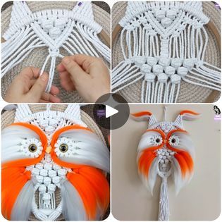 Macrame Owl Tutorial, Owl Macrame, Owl Tutorial, Macrame Chairs, Macrame Owl, For Eyes, Macrame Patterns, Eye Area, Macrame