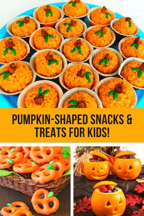 Pumpkin Themed Snacks For Kids, Pumpkin Shaped Snacks, Pumpkin Shaped Treats, Pumpkin Snacks For Preschool, Pumpkin Themed Treats, Pumpkin Treats For Kids, Pumpkin Shaped Food, Pumpkin Patch Food, Pumpkin Snacks