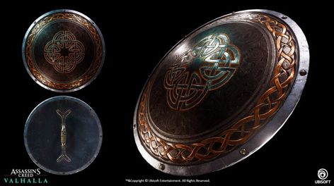 ArtStation - Assassins Creed Valhalla - Briton Light Shield, Levi Torre Assassins Creed Valhalla, Wow Of Warcraft, Artifact Art, Assassins Creed Series, Light Shield, Assassin's Creed Valhalla, Viking Shield, Cool Swords, Metal Working Tools