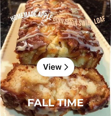 Lemon8 · Fall in a slice! 🍁🍎 · @Karen Renee Cinnamon Swirl Loaf, Apple Cinnamon Loaf, Cinnamon Loaf, Tube Cake Pan, Apple Fritter Bread, Sugar Bread, Cinnamon Swirl Bread, Swirled Bread, Apple Bread