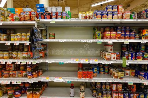 Empty grocery store shelves of canned goods before a hurricane or snow storm st , #Aff, #shelves, #canned, #store, #Empty, #grocery #ad Shelves Grocery Store, Backgrounds Reference, Grocery Store Shelves, Grocery Shelves, Movie Challenge, Sparkler Photography, Home Safety Tips, Ap Drawing, Nightstand Organization