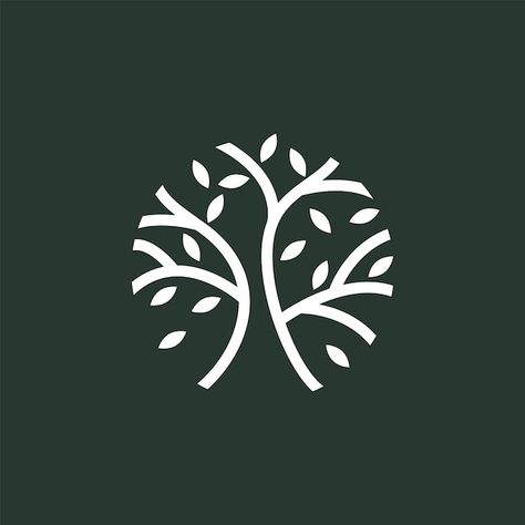 Tree vector icon nature tree vector illu... | Premium Vector #Freepik #vector #oak-logo #leaf-logo #pine-logo #plant-logo Family Tree Logo Design, Pathway Logo Design, Circle Tree Logo, Tree Service Logo Ideas, Logos With Trees, Minimal Tree Logo, Oak Leaf Logo, Sustainable Logo Design, Tree Design Illustration