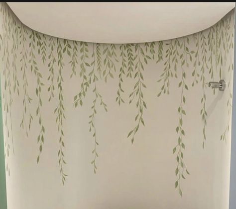 Wall Paint Leaves, Wall Painting Ideas Leaves, Painting Plants On Walls, Vines Painted On Walls, Fern Wall Mural, Painted Vines On Wall, Vine Wall Painting, Nature Mural Wall, Wall Paintings For Bedroom