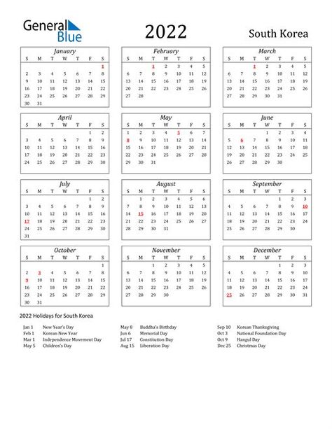 South Korea 2022 Calendar with Holidays. South Korea calendars are available in multiple types, PDF, Word and Excel, all come with Holidays. Quarterly Calendar, Australia Holiday, Yearly Calendar Template, Calendar With Holidays, Calendar Examples, February Calendar, 2022 Planner, Japan Holidays, Calendar 2023