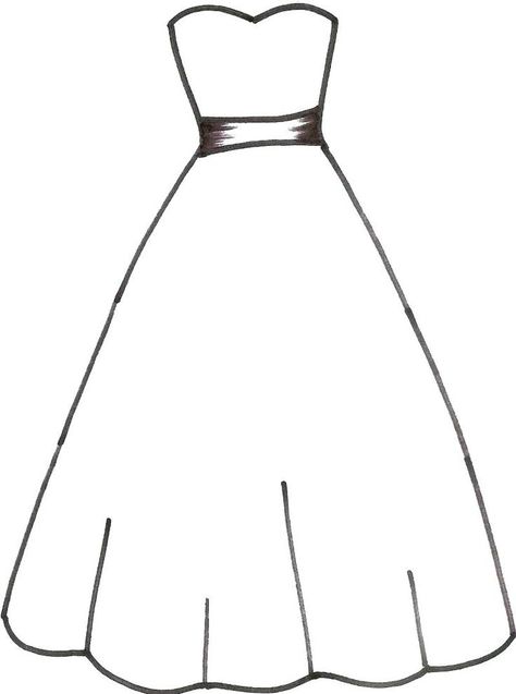 Free Printable Coloring Pages Wedding - Best Wedding Coloring Pages Ideas Wedding Dress Template, Dress Drawing Easy, Dress Template, Dress Outline, Nutcracker Crafts, Wedding Dress Drawings, Dress Templates, Wedding Coloring Pages, Dress Clipart