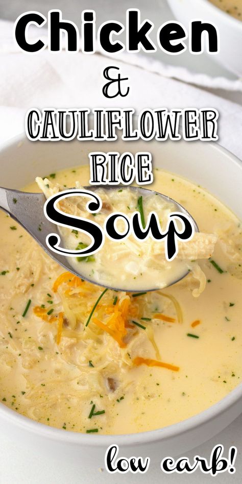 Low Carb Chicken And Cauliflower Rice, Creamy Chicken Cauliflower Soup, Cauliflower Soup With Chicken, Keto Chicken And Cauliflower Rice Soup, Keto Chicken Cauliflower Soup, Keto Chicken And Rice Soup, Keto Chicken And Rice, Chicken Cauliflower Rice Soup, Lowcarb Soups