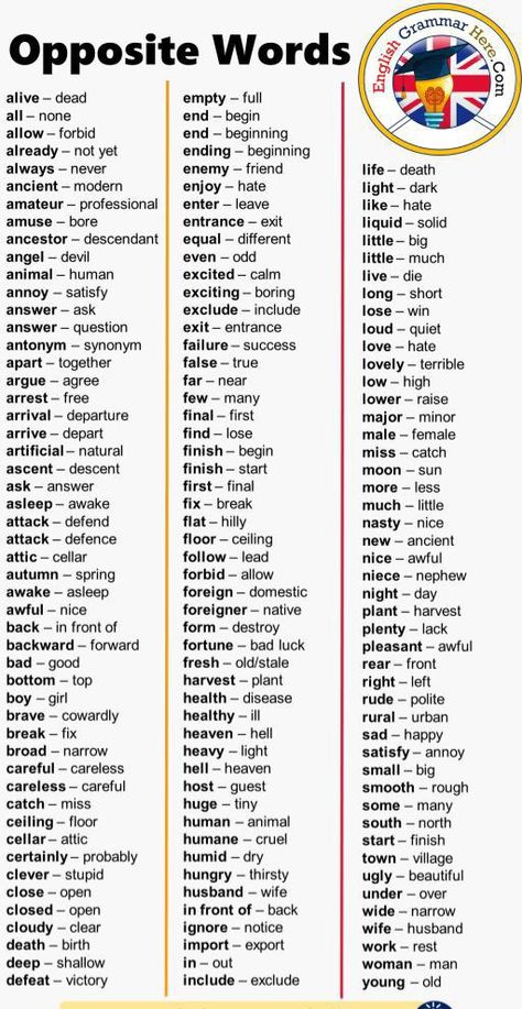 English Spoken Learning Words, English Spoken Tips, Gramar English, Word Opposite, Spoken English Learning Tips, Most Common Words In English, Common Words In English, Opposite Words For Kids, Learning English Grammar