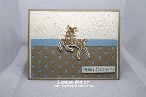 Wintry 3d Embossing Folder, Deer Christmas, Tuesday Morning, Christmas Deer, Embossing Folder, Christmas Card, Stampin Up, Deer, Christmas Cards