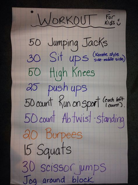 Workout for Kids My boys have to do this before they can get their technology. Crossfit Kids Workouts, Physed Games, Kid Workouts, Kid Workout Routine, Workout For Kids, Family Workout, Wods Crossfit, Kids Workout, Crossfit Kids