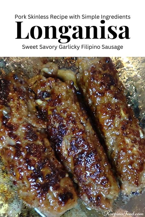 This homemade skinless Longanisa recipe is made with sweet and savory in mind. This recipe is made with ground pork. The fat from the ground pork balances so well with an abundance of minced garlic, soy sauce and dark brown sugar. What is great about this recipe, you will be using ingredients you know. Simple easy to find ingredients. Filipino sausage, easy simple Filipino recipes Ground Pork Filipino Recipe, Ground Pork Recipes Easy, Longanisa Recipe, Filipino Sausage, Filipino Pork Recipes, Simple Ingredient Recipes, Ground Pork Recipes, Pork Recipes Easy, Pork Belly Recipes