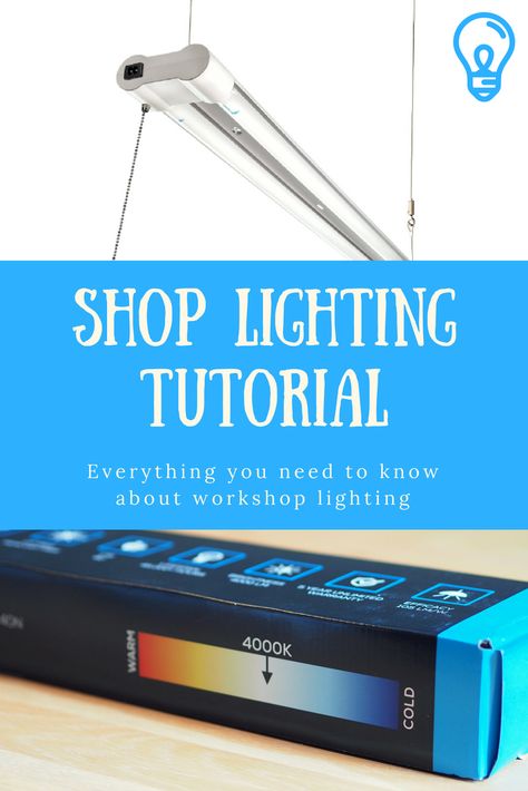 Workshop lighting upgrade tutorial | DIY Montreal Workshop Lighting, Diy Montreal, Diy Led Lighting Ideas, Workshop Projects, Led Lighting Diy, Shop Lights, Woodworking Saws, Woodworking Store, Shop Vacuum